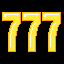 Three 8-bit style 7s, similar to a slot machine output