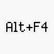 Team logo is a simple white square with the words Alt+F4 in common pixelated computer style font. Team logo is a simple white square with the words Alt+F4 in common pixelated computer style font.