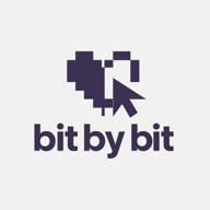 Team logo is a white square with a pixelated drawing of heart. The computer cursor is filling in the pixels and half of the heart is filled in and the other half yet to be finished. Below the heart and cursor are the words bit by bit. Team logo is a white square with a pixelated drawing of heart. The computer cursor is filling in the pixels and half of the heart is filled in and the other half yet to be finished. Below the heart and cursor are the words bit by bit.